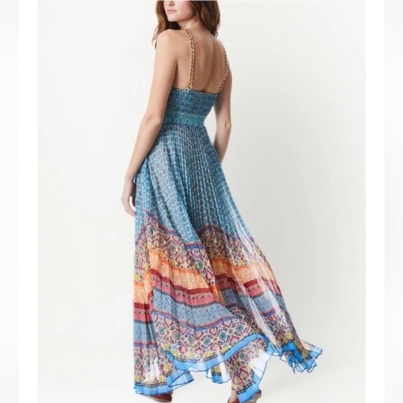 Alice + Olivia Gloria Chain-Strap Pleated Maxi Dress Size 0 - Picture 4 of 9